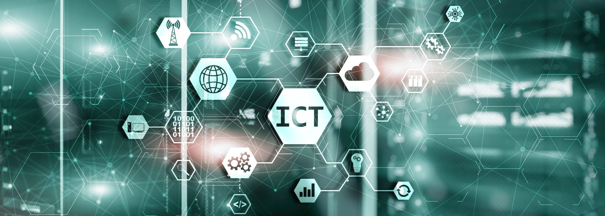 Afbeelding met in het hart ICT en omliggende koppelingen