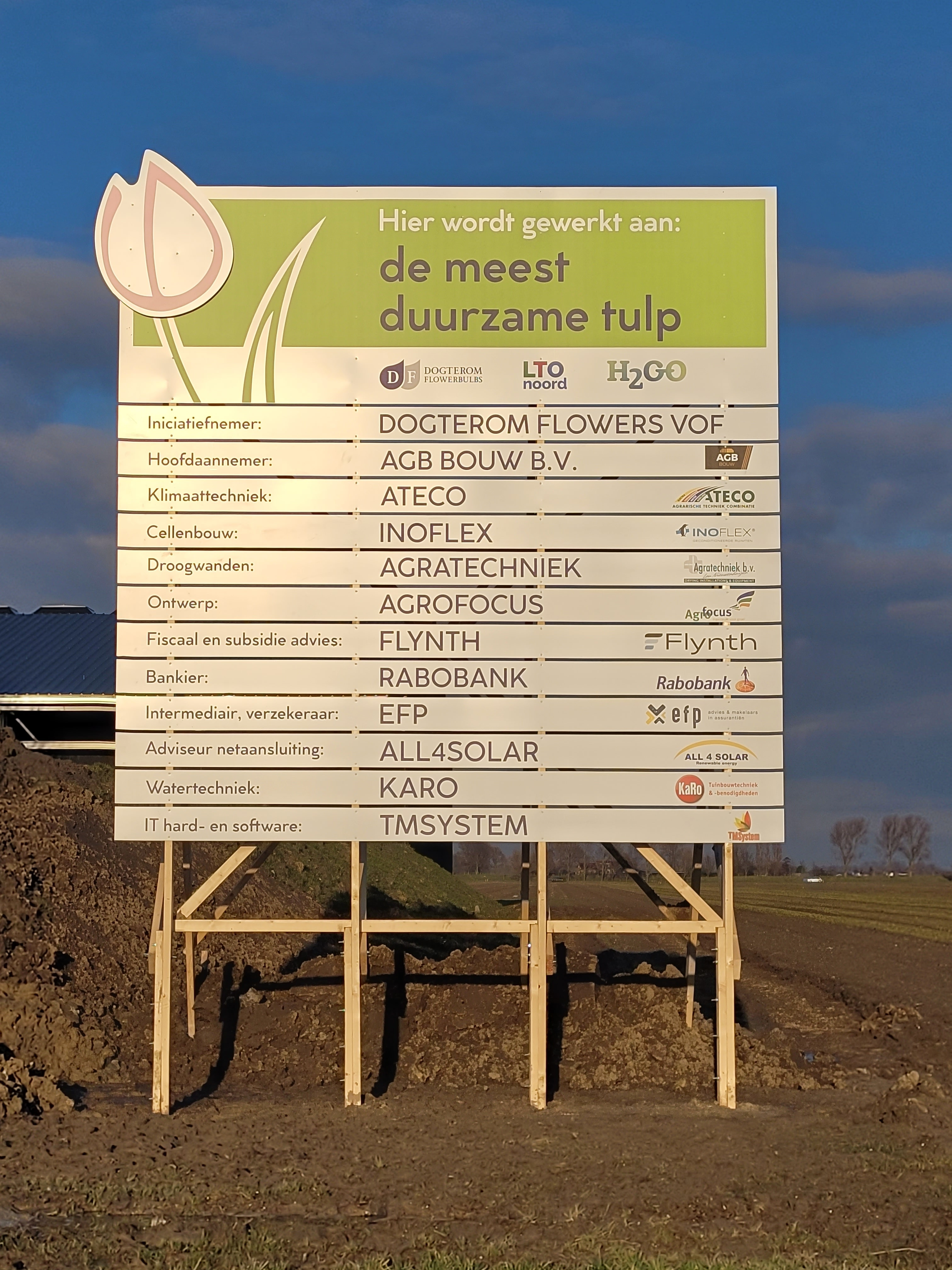 Alle leveranciers die meegewerkt hebben aan de realisatie van de tulpenbroeierij